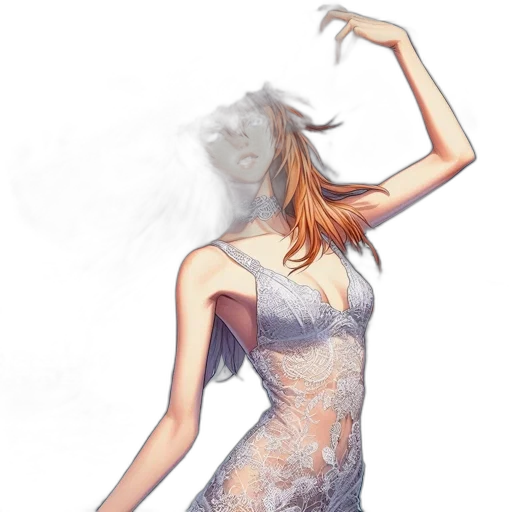 dress, mask, creature, robot, watercolor, concept art, fantasy art, anime transparent PNG cut-out