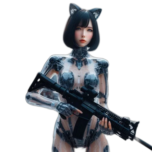 robot, weapon, animal, concept art, cyberpunk, 3d render, fantasy art, futuristic transparent PNG cut-out