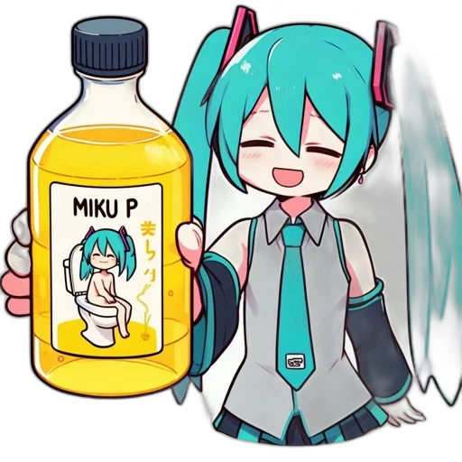 bottle, food, robot, dress, anime, pixel art, vaporwave, cartoon transparent PNG cut-out