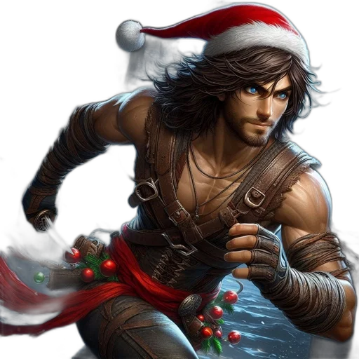 fantasy art, concept art, photorealistic, muscular, figure, long, wavy, brown transparent PNG cut-out