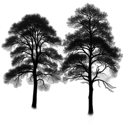 tree, crown, hair, face, photorealistic, concept art, pencil sketch, 3d render transparent PNG cut-out