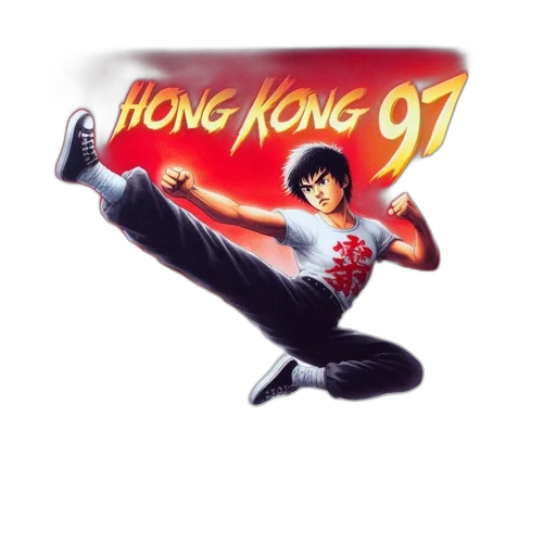concept art, comic book art, cartoon, 3d render, hong, kong, young, man transparent PNG cut-out