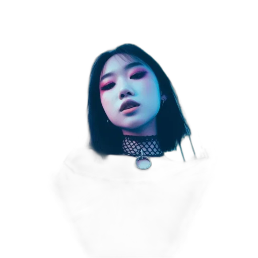 face, robot, creature, mask, vaporwave, photorealistic, cyberpunk, 3d render transparent PNG cut-out