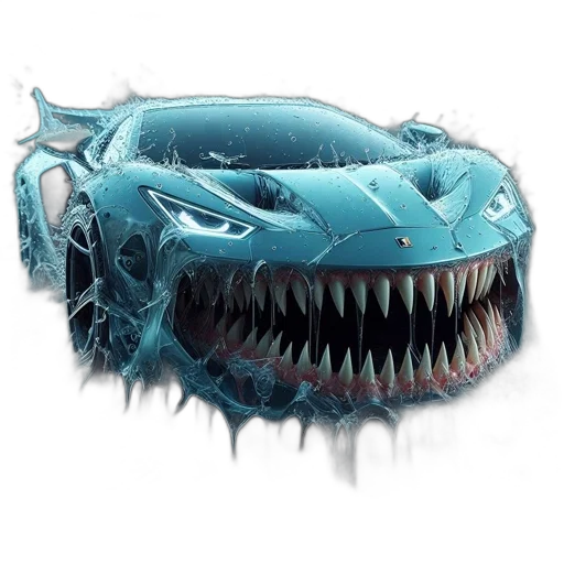 car, dragon, mask, creature, concept art, 3d render, photorealistic, fantasy art transparent PNG cut-out