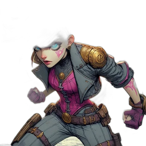 jacket, weapon, staff, concept art, fantasy art, comic book art, cyberpunk, dark transparent PNG cut-out