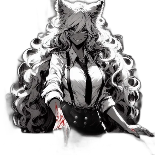 jacket, staff, animal, weapon, comic book art, fantasy art, anime, concept art transparent PNG cut-out