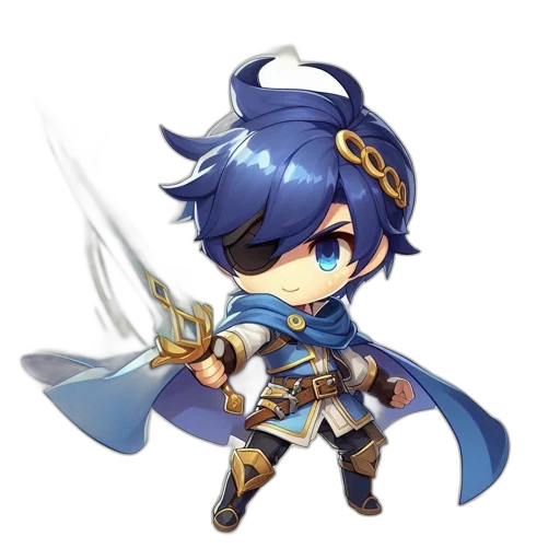 sword, staff, weapon, fantasy art, concept art, pixel art, anime, blue transparent PNG cut-out