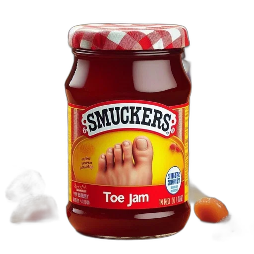 food, shoes, 3d render, photorealistic, smucker, sugar-free, toe, jam transparent PNG cut-out