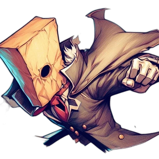 mask, jacket, weapon, staff transparent PNG cut-out