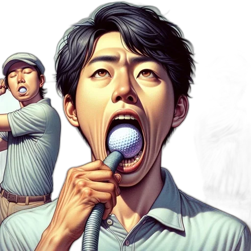 comic book art, photorealistic, cartoon, concept art, illustrated, triptych, features, golfer transparent PNG cut-out