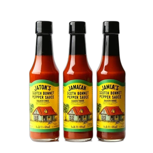 food, bottle, three, identical, bottles, jamaican, scotch, bonnet transparent PNG cut-out