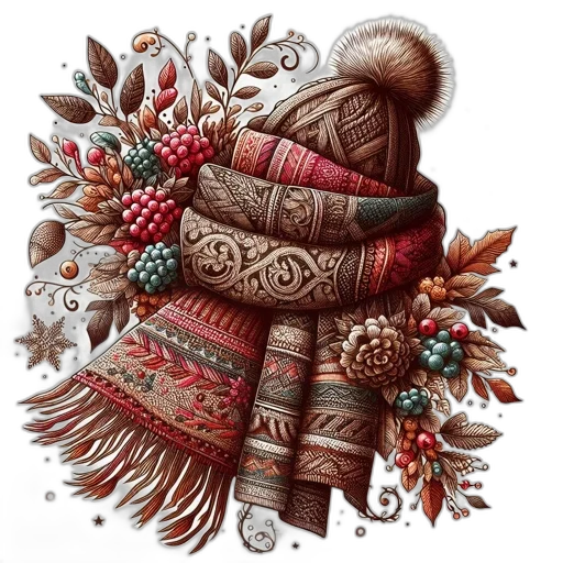 hat, dress, jacket, fantasy art, photorealistic, concept art, watercolor, snow transparent PNG cut-out