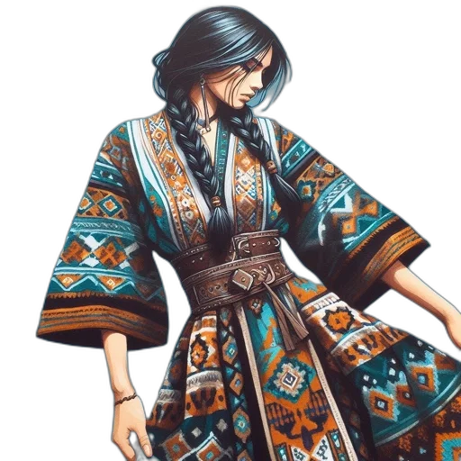 dress, jacket, staff, jewelry, concept art, fantasy art, pixel art, photorealistic transparent PNG cut-out