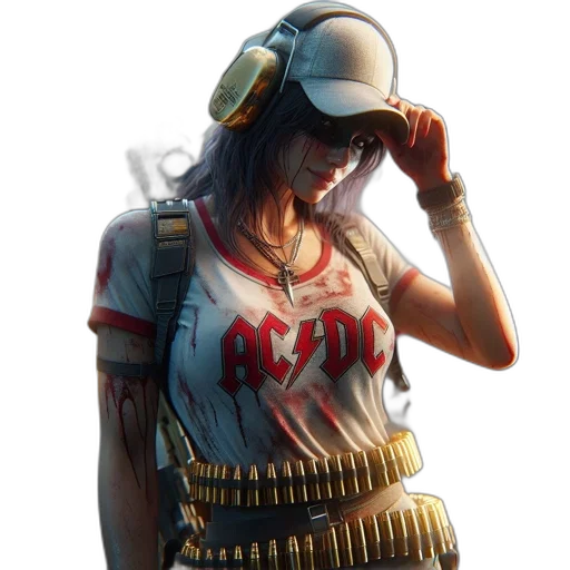 weapon, jacket, face, dress, concept art, pixel art, photorealistic, cyberpunk transparent PNG cut-out