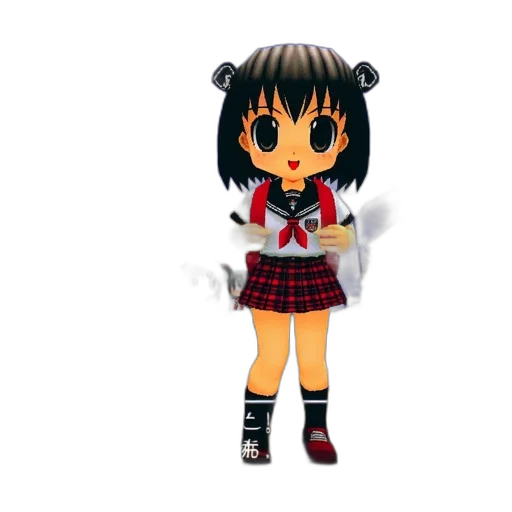 3d render, cartoon, anime, pixel art, young, female, character, school transparent PNG cut-out