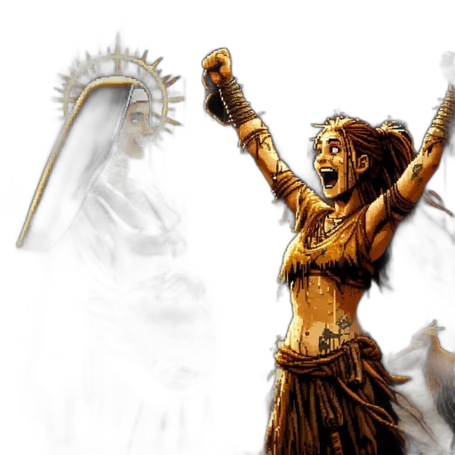 staff, sword, fantasy art, concept art, 3d render, comic book art, golden, nun transparent PNG cut-out