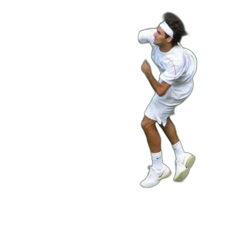 pixel art, cartoon, concept art, man, white, tennis, outfit, playing transparent PNG cut-out