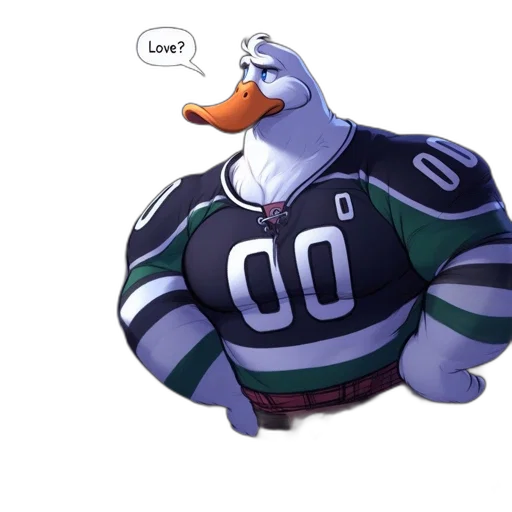 animal, jacket, concept art, 3d render, cartoon, anthropomorphic, duck, donning transparent PNG cut-out
