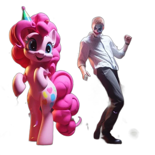 creature, concept art, 3d render, vaporwave, fantasy art, pink, pony, wearing transparent PNG cut-out