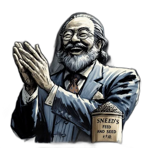 comic book art, cartoon, elderly, man, suit, glasses, claps, joy transparent PNG cut-out