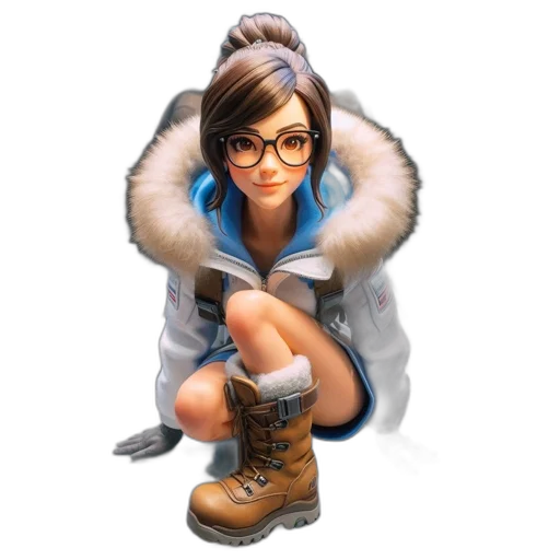 jacket, staff, face, animal, concept art, 3d render, photorealistic, pixel art transparent PNG cut-out