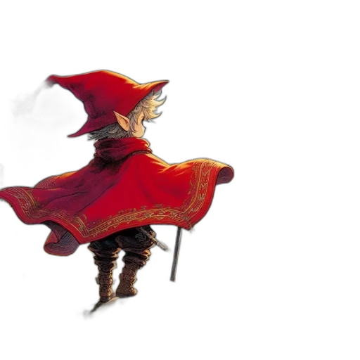 dragon, mask, hat, staff, concept art, fantasy art, 3d render, watercolor transparent PNG cut-out