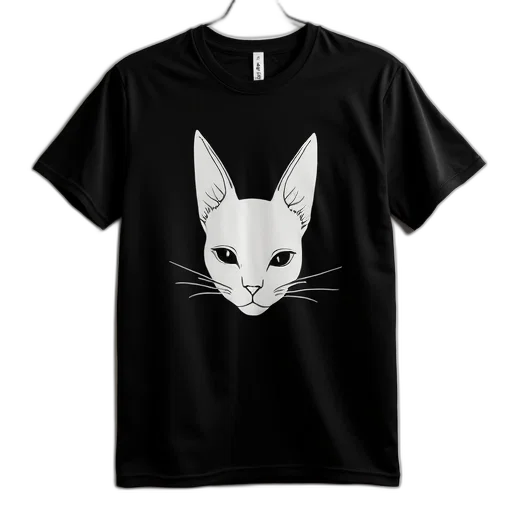 3d render, cartoon, monochrome, caterine, shirt, black, white, cater transparent PNG cut-out