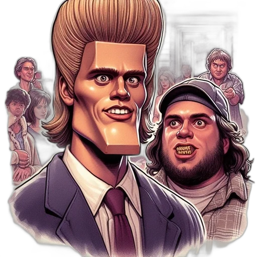 face, hair, comic book art, cartoon, concept art, pixel art, bulworth, mike transparent PNG cut-out