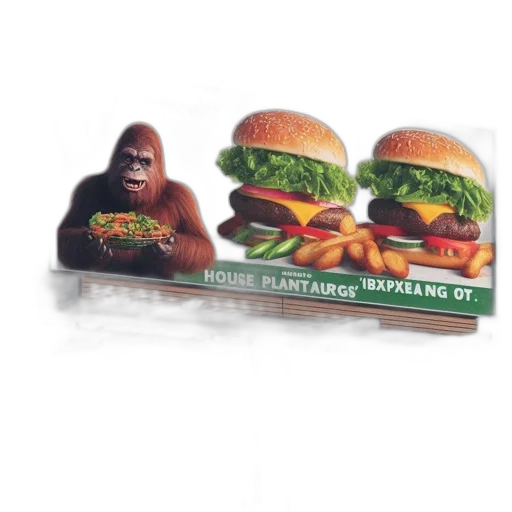 food, animal, 3d render, photorealistic, concept art, billboard, displays, giant transparent PNG cut-out