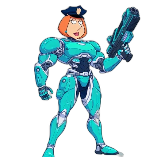 robot, weapon, staff, concept art, cartoon, pixel art, 3d render, outer space transparent PNG cut-out