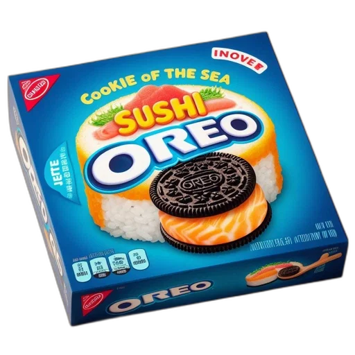 food, creature, image, features, sushi-themed, oreo, box, containing transparent PNG cut-out
