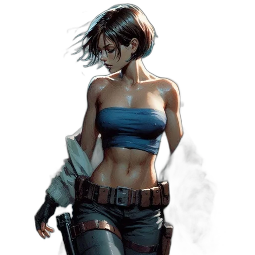 jacket, cyberpunk, concept art, comic book art, fantasy art, blue, dark, monochrome transparent PNG cut-out