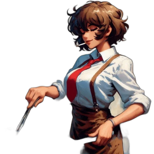 staff, weapon, jacket, sword, concept art, comic book art, pixel art, anime transparent PNG cut-out