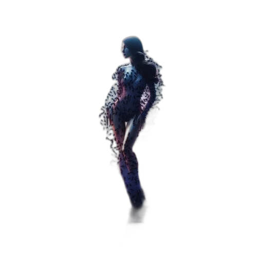 creature, dress, robot, hair, concept art, pixel art, cyberpunk, 3d render transparent PNG cut-out