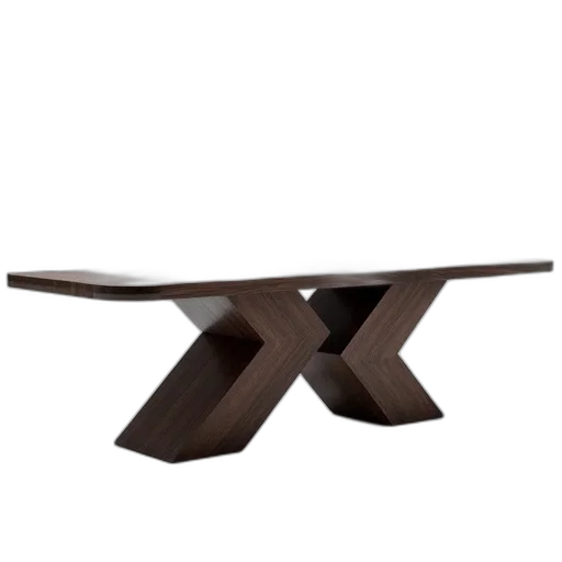furniture, 3d render, photorealistic, sleek, modern, dining, table, dark transparent PNG cut-out