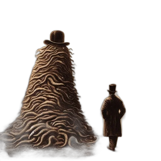 hat, hair, animal, staff, concept art, pixel art, fantasy art, fog transparent PNG cut-out