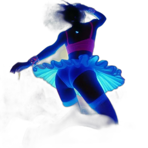 dress, concept art, 3d render, fantasy art, vaporwave, neon lights, blue, neon transparent PNG cut-out