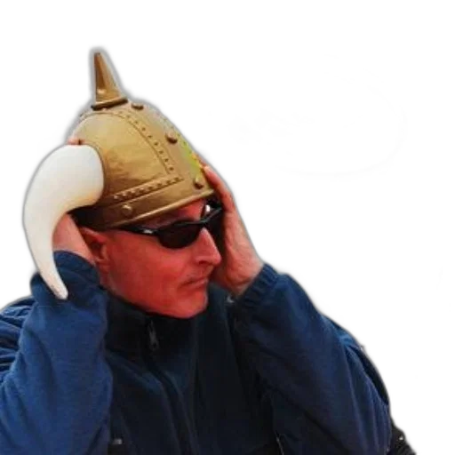 hat, mask, crown, staff, man, viking, helmet, holds transparent PNG cut-out