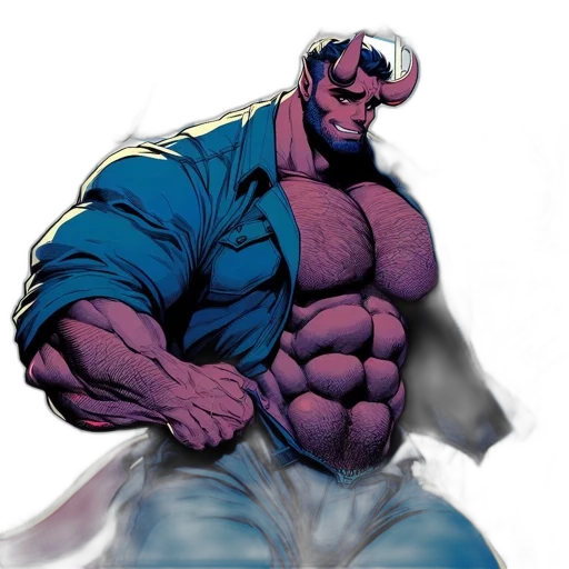 comic book art, concept art, photorealistic, fantasy art, imposing, figure, humanoid, demonic transparent PNG cut-out