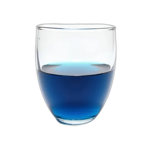 bottle, food, face, 3d render, photorealistic, blue, clear, glass transparent PNG cut-out
