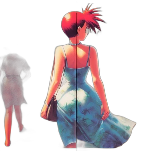 dress, concept art, watercolor, vaporwave, 3d render, fire, fog, outer space transparent PNG cut-out