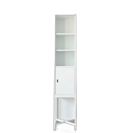 furniture, 3d render, white, modern, minimalist, glass, display, cabinet transparent PNG cut-out