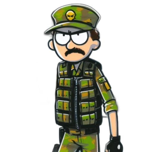 staff, cartoon, pixel art, concept art, comic book art, green, animated, soldier transparent PNG cut-out