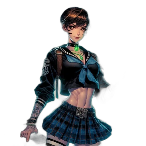 dress, staff, jacket, cyberpunk, concept art, pixel art, anime, neon lights transparent PNG cut-out