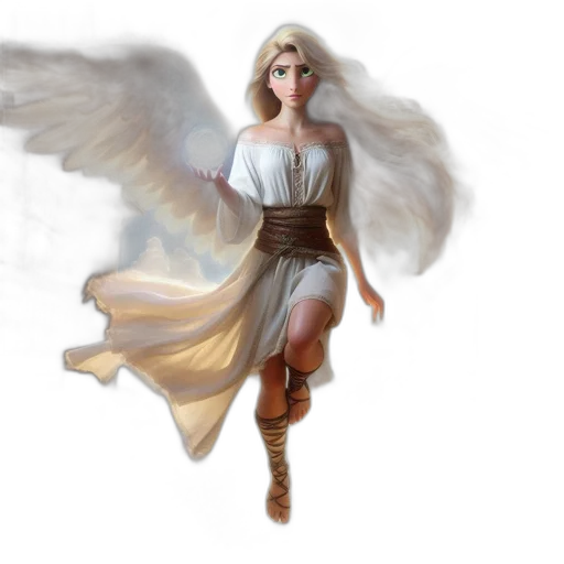 fantasy art, concept art, pixel art, photorealistic, earth tones, golden, female, celestial transparent PNG cut-out