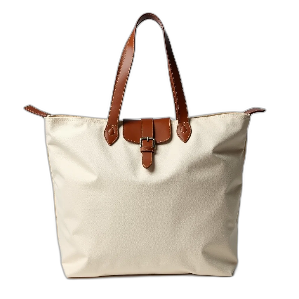 3d render, photorealistic, earth tones, plain, unadorned, canvas, tote, bag transparent PNG cut-out