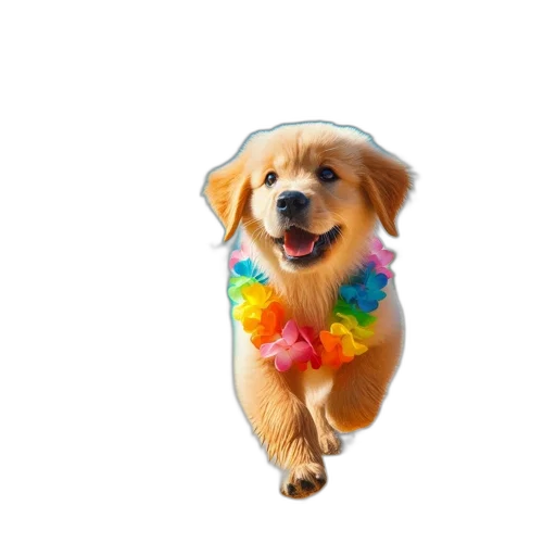 hat, umbrella, animal, staff, golden, retriever, puppy, wearing transparent PNG cut-out