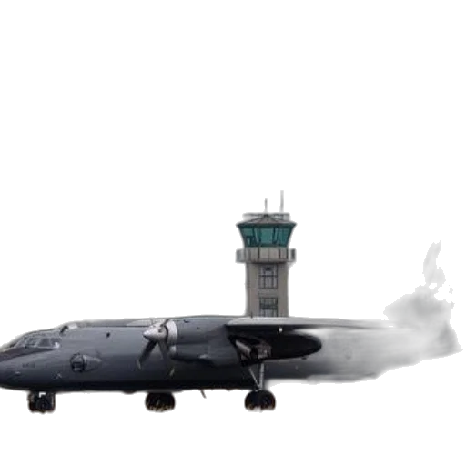 weapon, concept art, 3d render, photorealistic, fog, military, airplane, runway transparent PNG cut-out