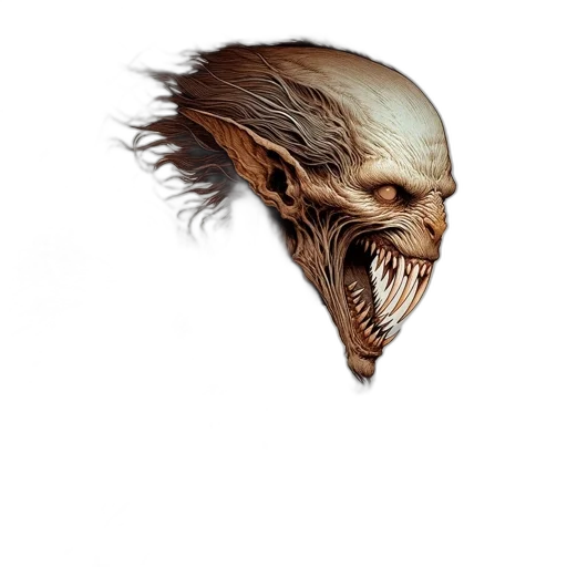mask, face, creature, hair, concept art, fantasy art, photorealistic, 3d render transparent PNG cut-out