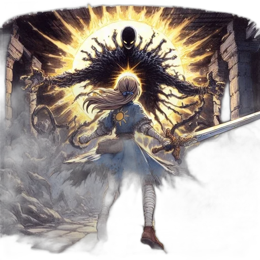 sword, weapon, staff, concept art, fantasy art, watercolor, pixel art, dimly transparent PNG cut-out